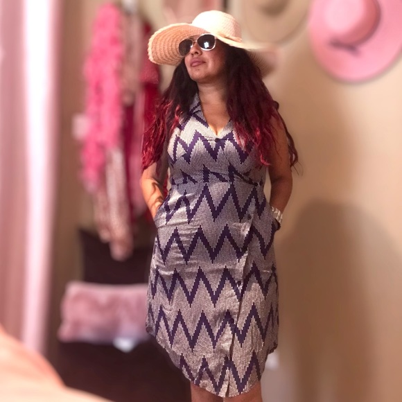 BUTTON WRAP BLUE DRESS - Picture 1 of 1